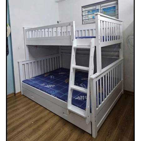 118 White : Giường 3 Tầng Leo Thang - 1m / 1m2